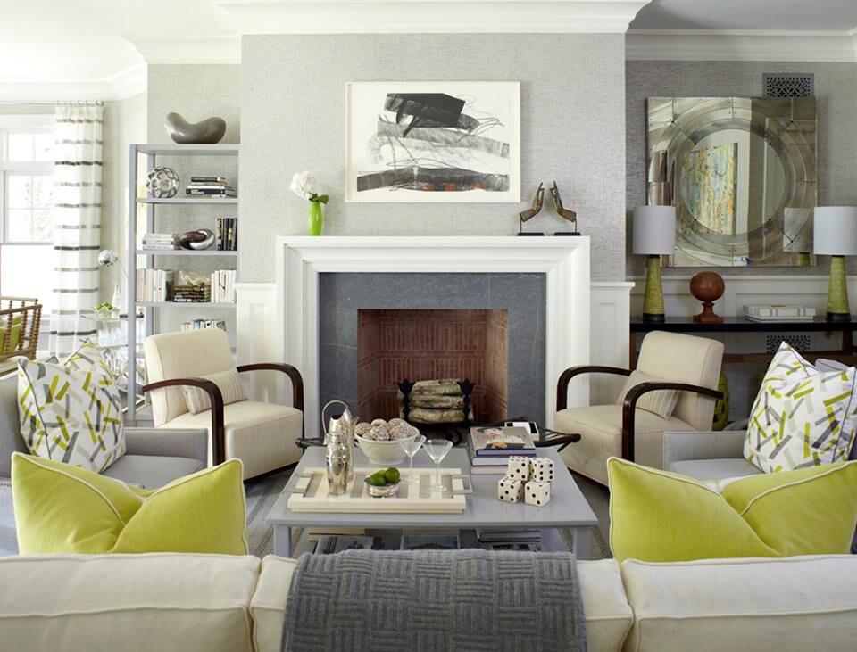 gray and green contemporary decor living room | just decorate!