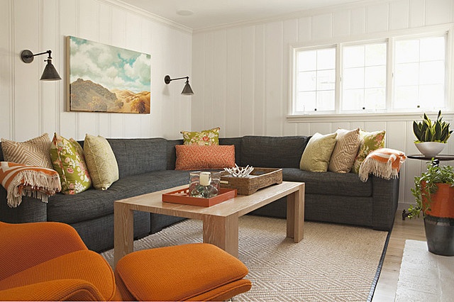  living  room  modern decor  orange  and grey  just decorate 