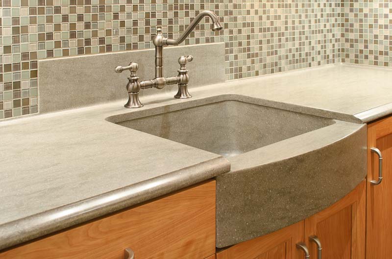 solid surface counter top and undermount sink